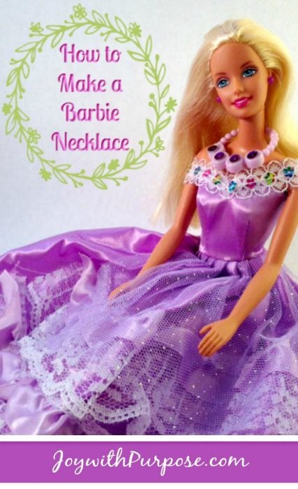 Barbie wearing DIY necklace | how to make Barbie necklace