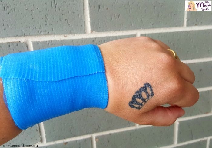 CoolXChange bandages on wrist