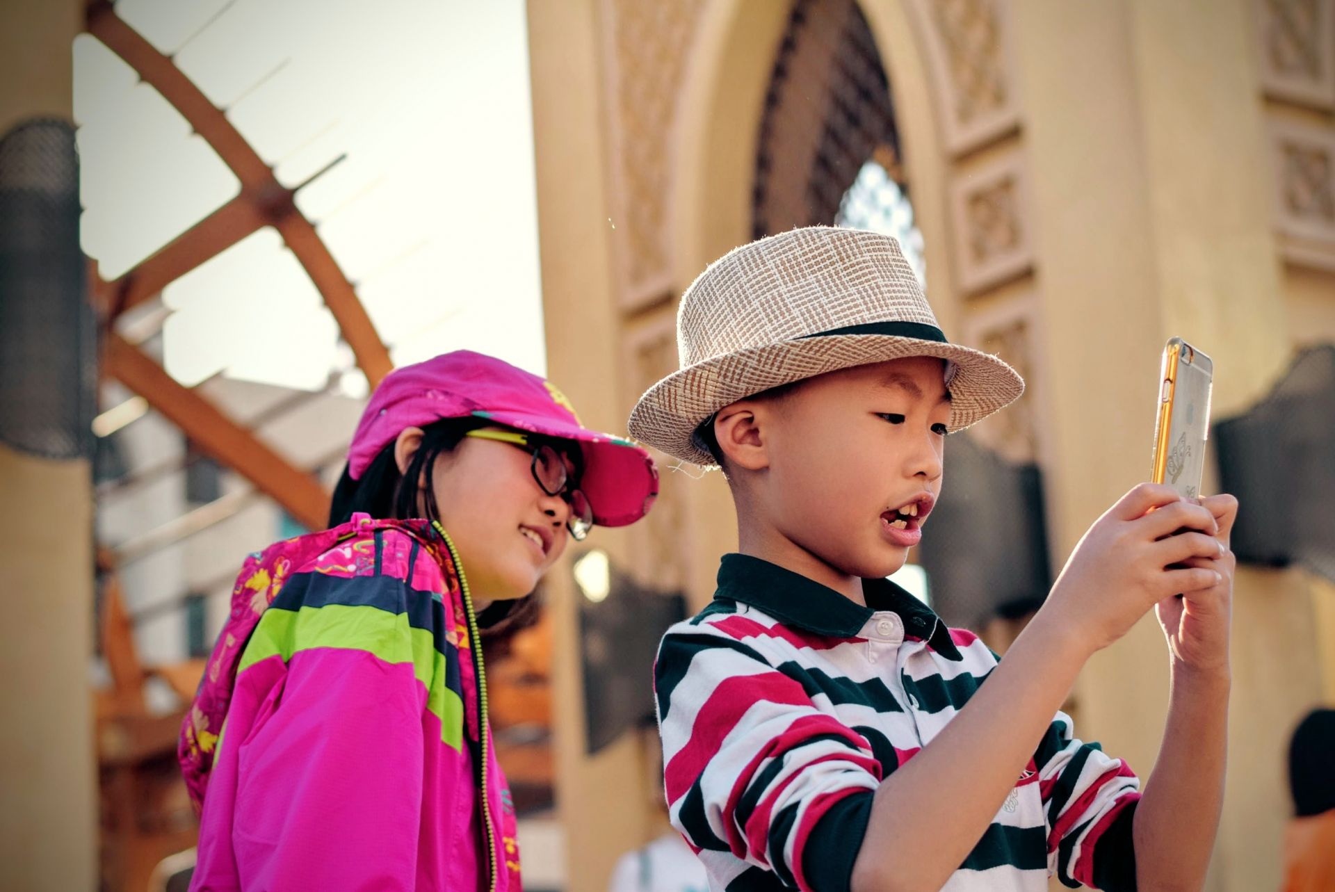 Kids making TikTok videos